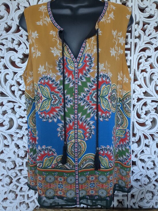 Danielrainn Tops - Lg Danielrainn Sleeveless Boho Tunic Top